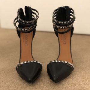 Nasty Gal Shoe Cult black high heels with studs